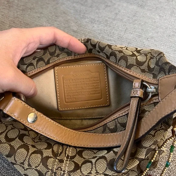 Coach Vintage Mini Signature Monogram Brown Tan Bag - Picture 7 of 9